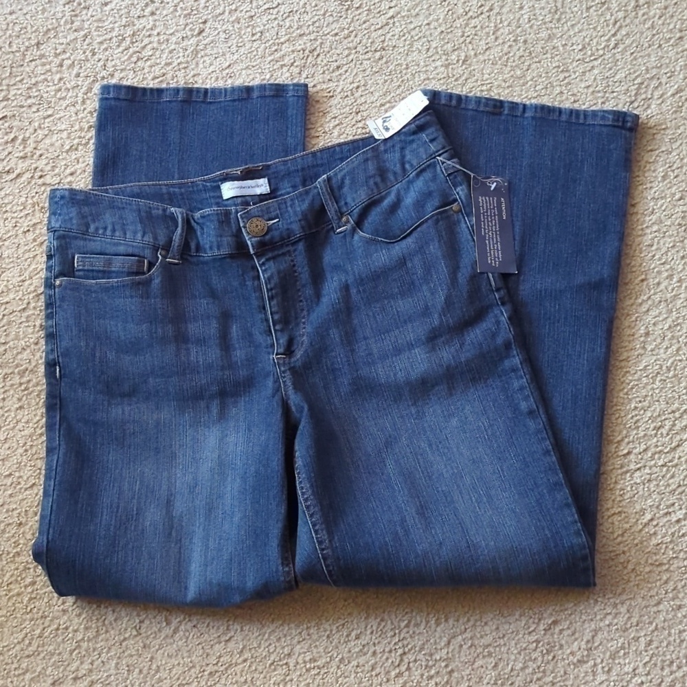 New with Tags Christopher & Banks Bejeweled Back Pockets Bootcut Jeans Size 10P